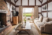 French doors on to the sun terrace at Undercastle Cottage