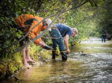 Panning for gold in Dawson City, Yukon Territory