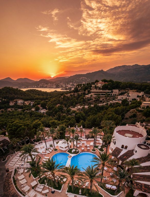 Sunset over Cotton Beach Club Mallorca