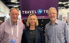 Pictured L-R: Tommy Woods, Economic Development and Tourism Marketing Specialist for Travel Texas; Sarah Anderson, Founder and Managing Director of GTI; and Tim Fennell, Director of Travel Texas. 