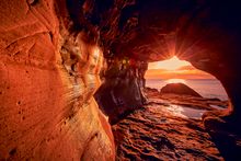 Queenscliff Tunnel, also known as The Wormhole at sunrise