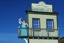 Dawson City welcome sign
