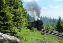 Harz Railway ascend the Brocken by steam train
