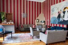 Red saloon at hotel Altstadt Vienna 