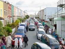 Members of Bristol’s Muslim community celebrate Eid al-Fitr, a day that marks the end of Ramadan. The Jamia Mosque was originally the site of St Katherine’s Church, but was purchased by the British Muslim Association for conversion in 1968; it was the fir