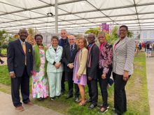 L-R Mr. Orson Daisley, Mrs. Jackie Ferdinand, Mrs. Jennifer Weetch, Mr. Trevor Hunte, His Excellency Mr. Milton Inniss High Commissioner for Barbados to United Kingdom, Mrs. Susanne Ryan Graham, Rev. Dr. Wayne Ramsay, Miss Julie Alleyne, Ms. Gloria Carter