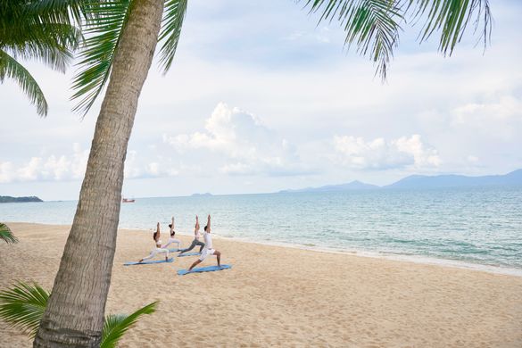 Guests can start Global Wellness Day with a seafront yoga session at Santiburi Koh Samui’s Maenam Beach Guests can start Global Wellness Day with a seafront yoga session at Santiburi Koh Samui’s Maenam Beach