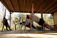 Yoga class in the Ground at Quinta Camarena
