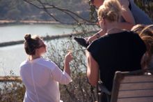 Wine tasting during the Not So Serious Retreat