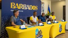 L-R Zary Evelyn, Race Director, Run Barbados, Corey Garrett, Director, Caribbean and Latin America, Sports, BTMI, Craig Hinds, CEO (ag), BTMI, Keisha Springer, Manager, PR & Communications, BTMI