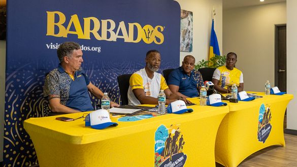 L-R Zary Evelyn, Race Director, Run Barbados, Corey Garrett, Director, Caribbean and Latin America, Sports, BTMI, Craig Hinds, CEO (ag), BTMI, Keisha Springer, Manager, PR & Communications, BTMI