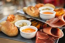 Bread, Mojo Sauce, Ham, Olives