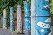 Winchester City Painted Bollards by The Colour Factory
