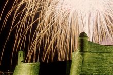 Fireworks over the Castillo de San Marcos in St. Augustine, FL is a most impressive celebrations..