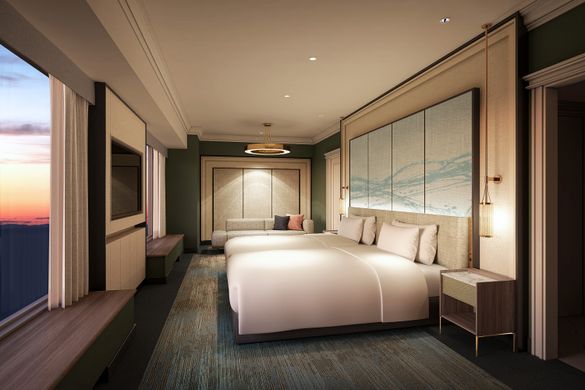 RIHGA Royal Hotel Osaka Vignette rendering guest room night RIHGA Royal Hotel Osaka Vignette rendering guest room night