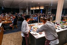 Special dinner event hosted by chefs onboard Coral Adventurer.