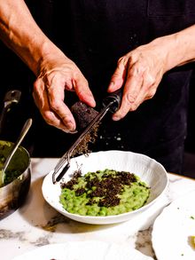 QT Sydney Gowings Truffled Peas