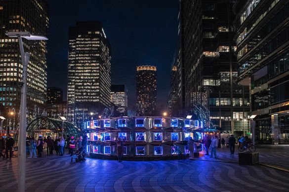 Emergence is one of the 2023 River of Light installations Emergence is one of the 2023 River of Light installations