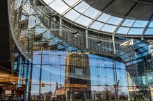 The Forum Norwich reflection of St Peter Mancroft church