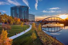 Fall Foliage in Columbus, Ohio along the Scioto Mile