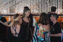 Delta Goodrem mingling with guests at her 2023 event at Kandooma Maldives. Pictured in the lobby bar.