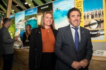 Elisa Montserrat and Mayor of Calvia Juan Antonio Amengual at WTM 2023