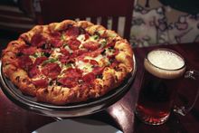 Pizza and beer from Blackhorse Pub & Brewery is a staple.