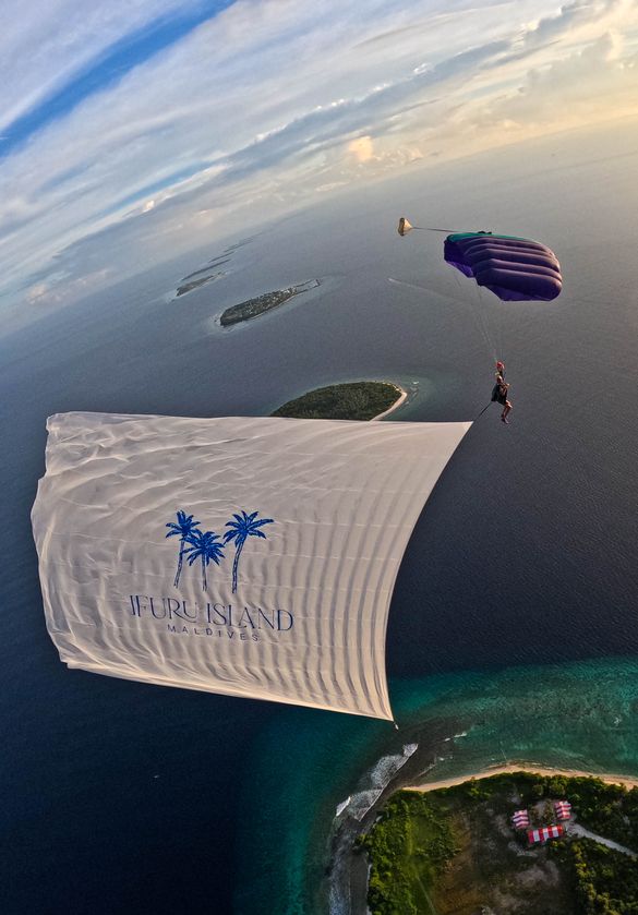 Aerial Ifuru Island Maldives Flag 4 