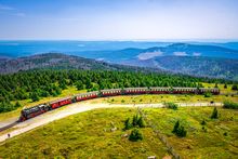 Harz steam train on the Brocken, Germany