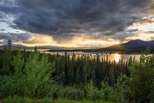 Teslin Bridge at Sunse