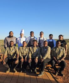 Image Caption: The dedicated Tali Wiru culinary team. Back row: James Mabo, Myunghwa Kim, Marcellus Jupurrul Ah Kit, Aung Khant, Junghun Lee and Asaeli Waqanivalu. Front row: Beyonce Matthew, Savirio Vodonaivalu, Adi Kelera Bulileka (Absent: Verenaisi Ceg