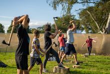 Gone Wild axe throwing - one of over 100 free activities included in the ticket