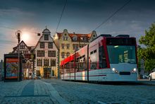 Modern Tram, Erfurt in Germany