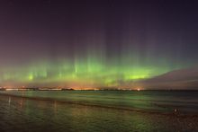 Northern Lights over Portobello beach in Edinburgh