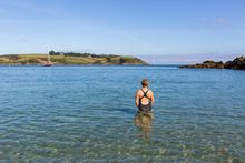 Sea dip in Cornwall