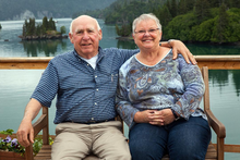 Jim and Jan Thurston at homer in Halibut Cove, Alaska