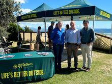 Life's Better Outside in Byron Bay!  L-R:  OzFish Director of Habitat Programs, Cassie Price, General Manager Destination North Coast, Michael Thurston and Reflections Holidays CEO, Nick Baker