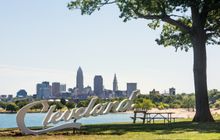 Cleveland script sign at Edgewater Park