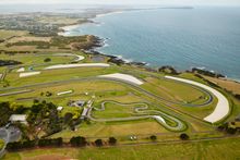 View of Phillip Island Grand Prix Circuit from Phillip Island Helicopters 