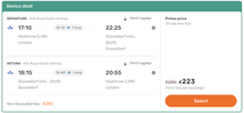 Flying from London Heathrow to Dusseldorf International  (14th - 26th June)  *Price correct as of 07.05.24 and inclusive of tax and service charge