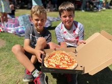 Harry and William Shepherd enjoying food at previous food festival