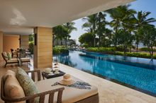 Spacious balcony of the two-bedroom Marquess Lagoon Suite at The Mulia