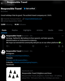 Responsible Travel deletes Twitter