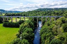 The Pontcysyllte Aqueduct on the Llangollen Canal in North Wales