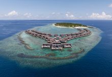 Aerial view of The St. Regis Maldives Vommuli Resort