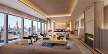 Janu Tokyo, accommodation, suite living room render