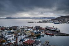 Havila Polaris at dock in Hammerfest