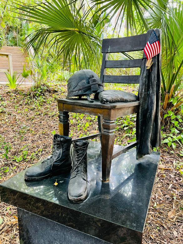 The Vietnam Veterans sculpture located at the Ormond Memorial Art Museum and Gardens, which is among the many locations hosting Veterans Day events in the Daytona Beach area. 