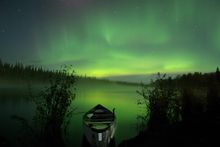 Kayaking under the Northern Lights in Yukon