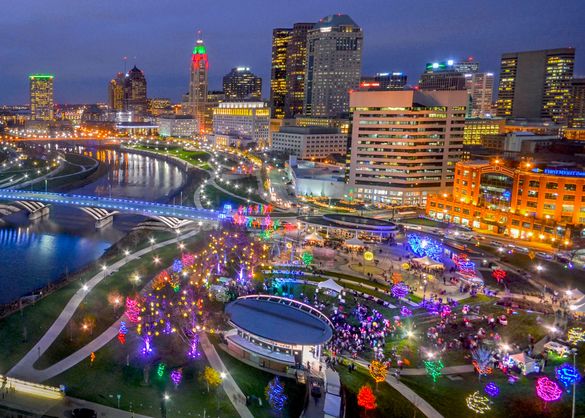 Holiday Lights in Downtown Columbus, Ohio